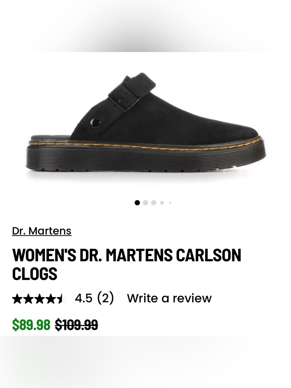 Dr. Martens Black Suede mule Clogs